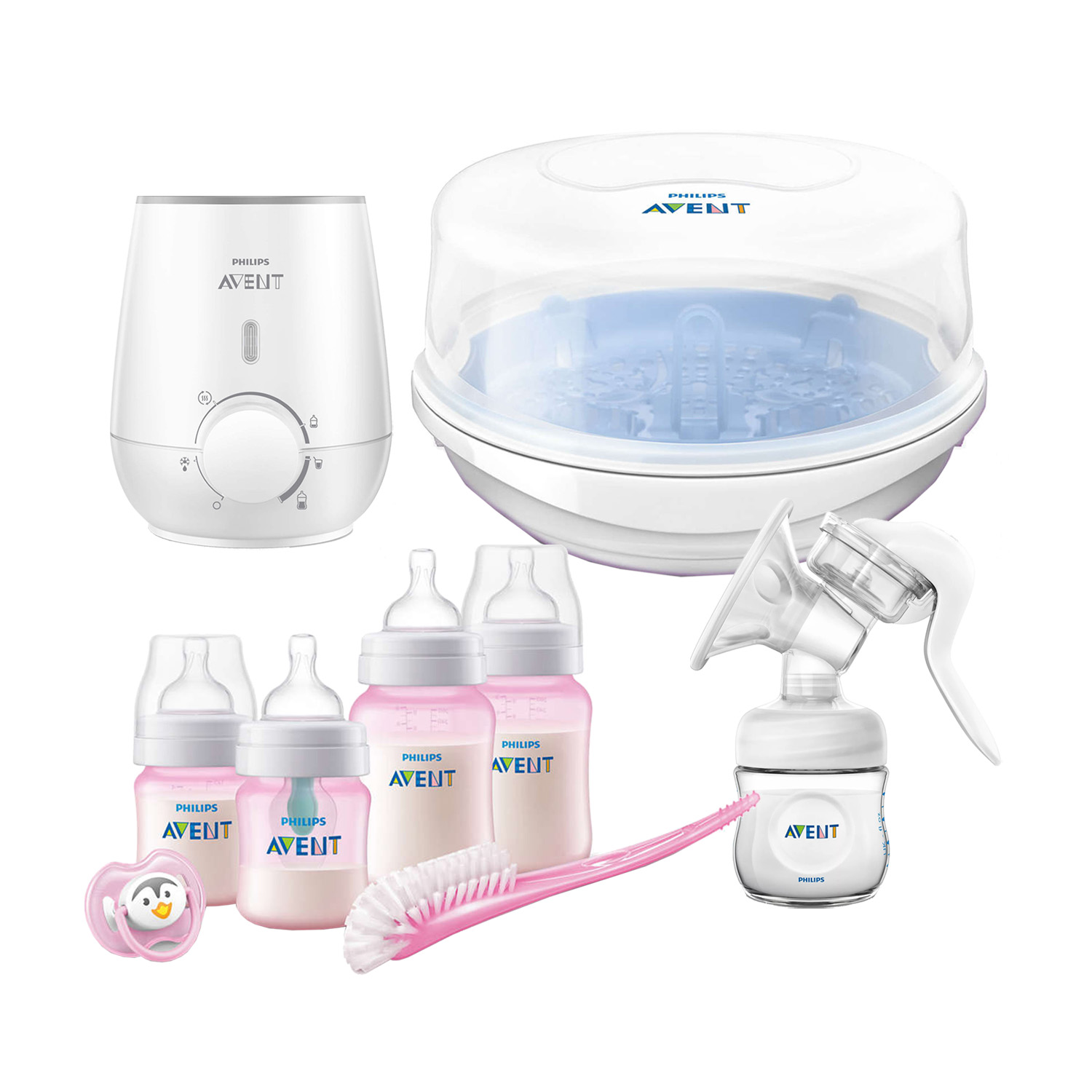 Imagen de Biberones Anticolicos PHILIPS AVENT  2861ANRO Set Completo  Rosa 10pz